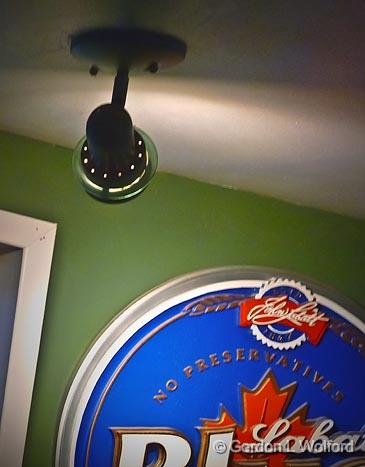 Bar Sign Spotlight_P1020659.jpg - Photographed at Becketts Landing, Ontario, Canada.